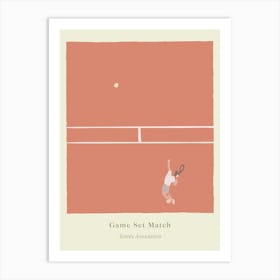 Boho Retro Sports 2 Tennis Court 4 Art Print