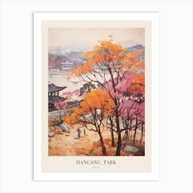 Autumn City Park Painting Hangang Park Seoul 2 Poster Art Print