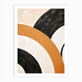 Enchanted Edges; Beige Mid Century Illusions Art Print