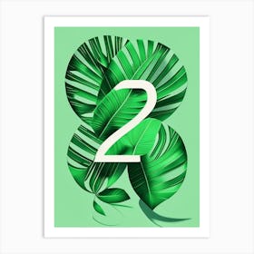 26, Number, Education Jungle Leaf Art Print