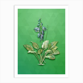 Vintage Daylily Botanical Art on Classic Green Art Print