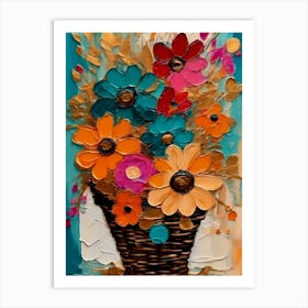 Basket Of Flowers 2 Art Print