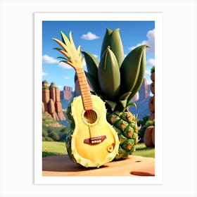 Pineapple Guitar 1 Art Print