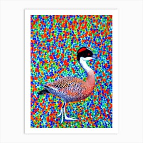 Grebe Yayoi Kusama Style Illustration Bird Art Print