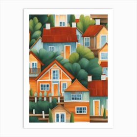 Houses On The Hill 1 Art Print