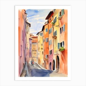 Florence, Italy Watercolour Streets 1 Art Print
