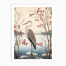 Bird Illustration Great Blue Heron 1 Art Print