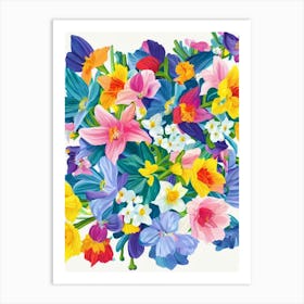 Daffodils 2 Modern Colourful Flower Art Print