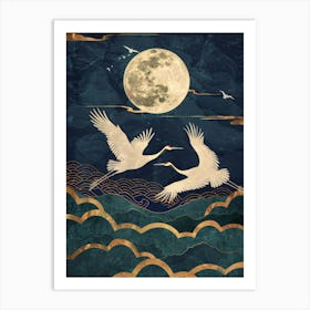 Cranes In Flight 8 Art Print