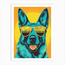 German Shepherd Dog With Sunglasses Art Print