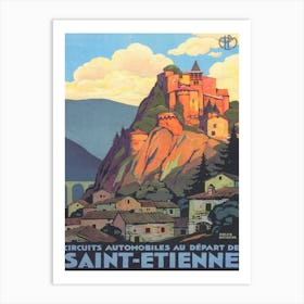 Saint-Etienne France Vintage Travel Poster Art Print