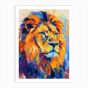 Asiatic Lion Symbolic Imagery Fauvist Painting 2 Art Print