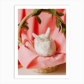 Rabbit In A Basket Art Print