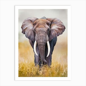 Elephant In The Grass Art Print