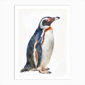 Humboldt Penguin Grytviken Watercolour Painting 1 Art Print
