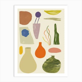 Abstract Objects Collection Flat Illustration 5 Art Print