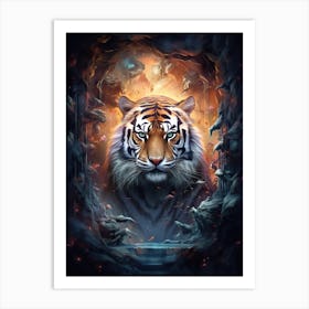 Tiger Art In Surrealism Style 2 Art Print