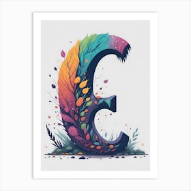 Colorful Letter E Illustration 69 Art Print