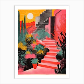 Villa Taranto Gardens Abstract Riso Style 4 Art Print