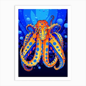 Blue Ringed Octopus Illustration 19 Art Print
