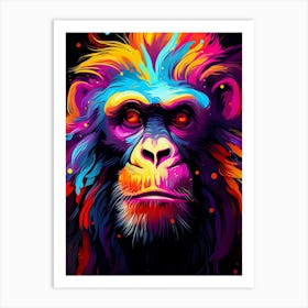 Colorful Chimpanzee Art Print