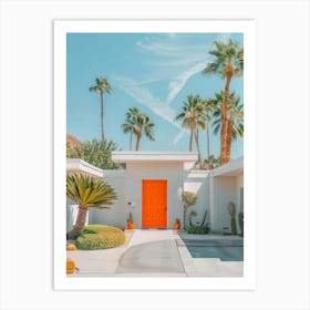 Orange Door In Palm Springs Art Print