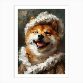 Oil Painting Smiling Shiba Inu 23 Art Print