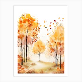 Cute Autumn Fall Scene 81 Art Print