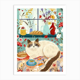 Tea Time With A Ragdoll Cat 4 Art Print