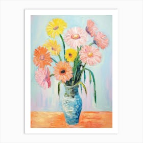 Flower Painting Fauvist Style Gerbera Daisy 1 Art Print