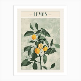 Lemon Tree Minimal Japandi Illustration 1 Poster Art Print