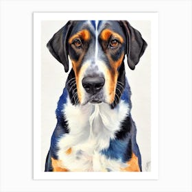 Bluetick Coonhound 4 Watercolour Dog Art Print