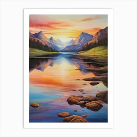 Sunset In The Mountains 12 Art Print