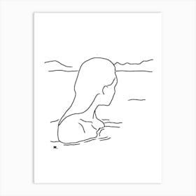 Girl in water Art Print