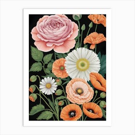 Poppies And Daisies Art Print