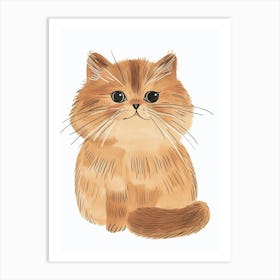 Persian Cat Clipart Illustration 4 Art Print