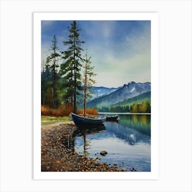 Boats On The Lake 2 Art Print