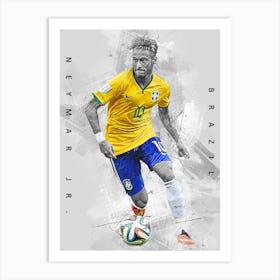 Neymar Brazil Drawing Art Print