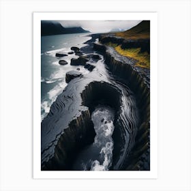 Black Sand Beach Iceland Art Print