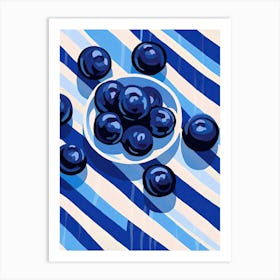 Blueberries Fruit Summer Illustration 1 Art Print