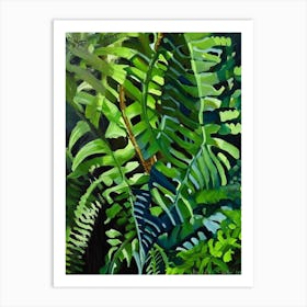 Giant Chain Fern Cézanne Style Art Print