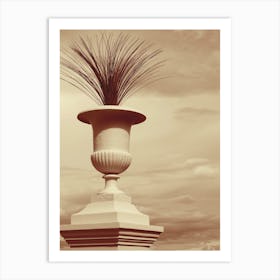 Vase Plant Sky Photo Photography Vertical Beige Sepia Terracotta Nature Outdoor Kitchen Living Room Bedroom Art Print