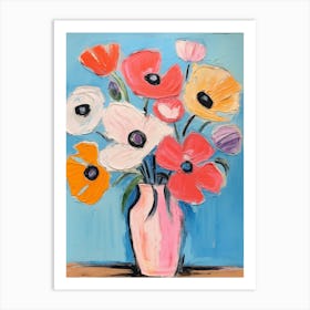 Flower Painting Fauvist Style Anemone 2 Art Print