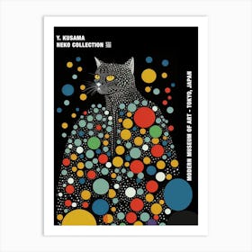 Yayoi Kusama Inspired Cat Poster Art Print