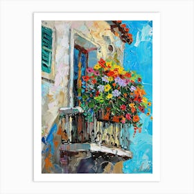 Balcony Painting In Split 1 Art Print