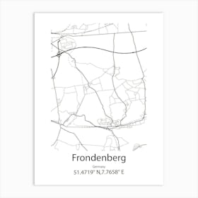 Frondenberg,Germany Minimalist Map Art Print