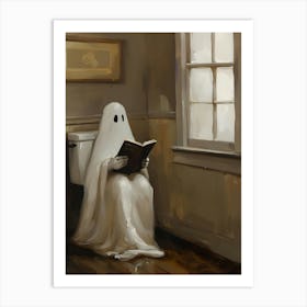 Ghost Reading A Book Art Print