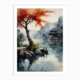 Asian Landscape Painting 34 Art Print