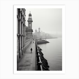 La Coruna, Spain, Black And White Analogue Photography 3 Art Print