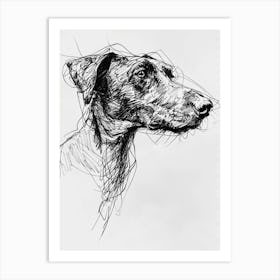 Beauceron Dog Line Sketch  1 Art Print